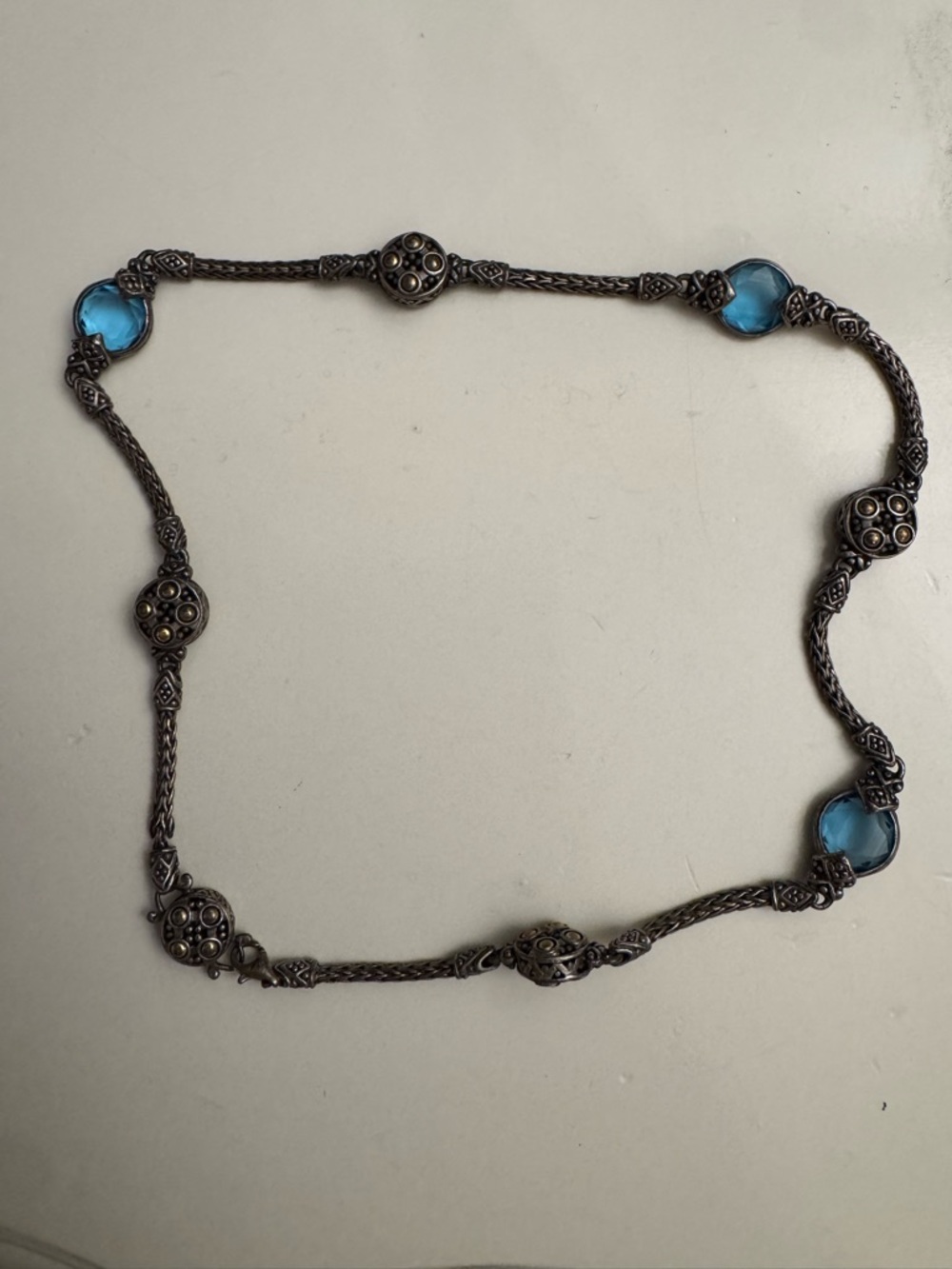 John hardy Sterling Silver Blue Stone Necklace - Women Jewelry - Picture 3 of 8